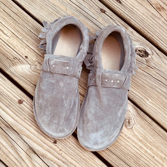 Gray Suede Moccasins Size 9.5 - Picture 2 of 8
